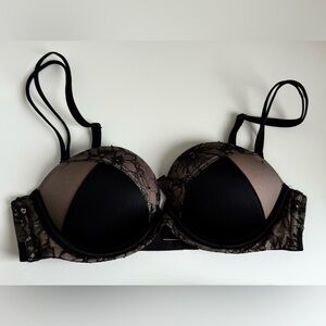 Victoria's Secret Black and Brown Lace Bra